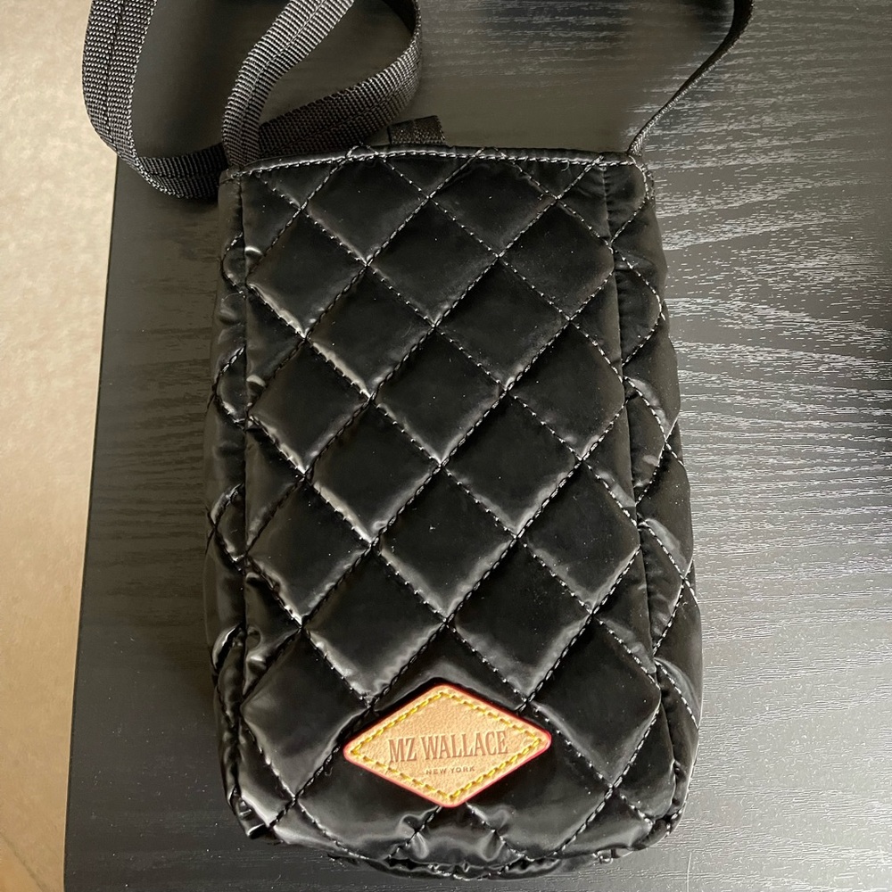 NWT MZ Wallace Phone Holder Black Liquid
